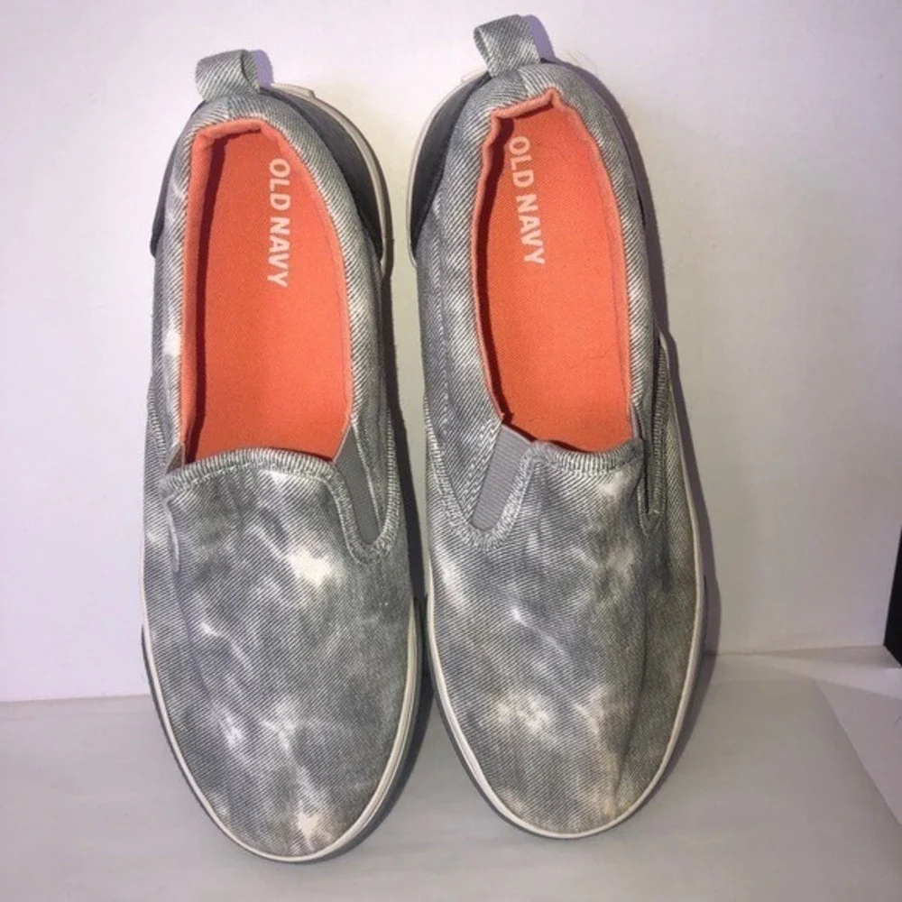 Old Navy‎ Slip On Grey Smoke Tie Dye Tennis Sneakers Size 3
